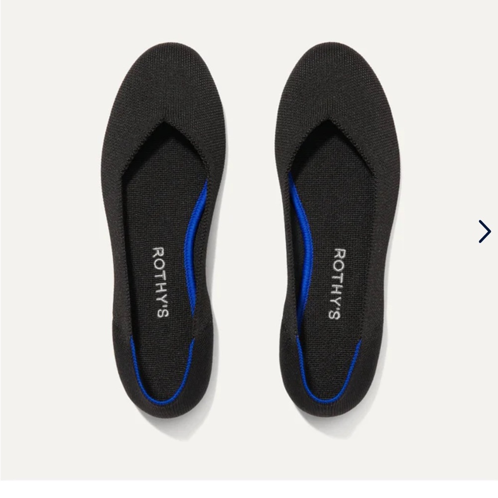 Rothys Black Washable Fabric Slip on Flats, 10 org $129